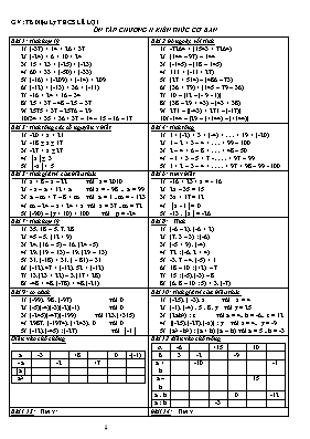 Ôn tập chương II môn Toán 6